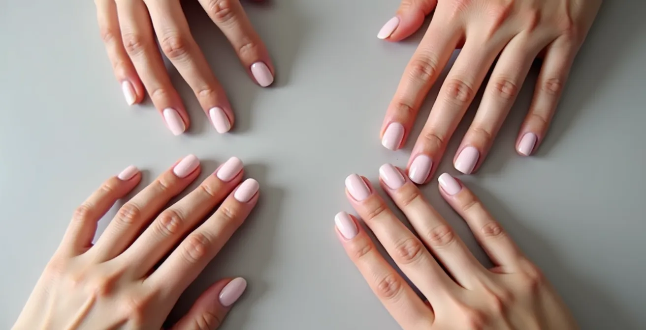 Comparaison de différentes variations de french manucure moderne sur ongles ovales