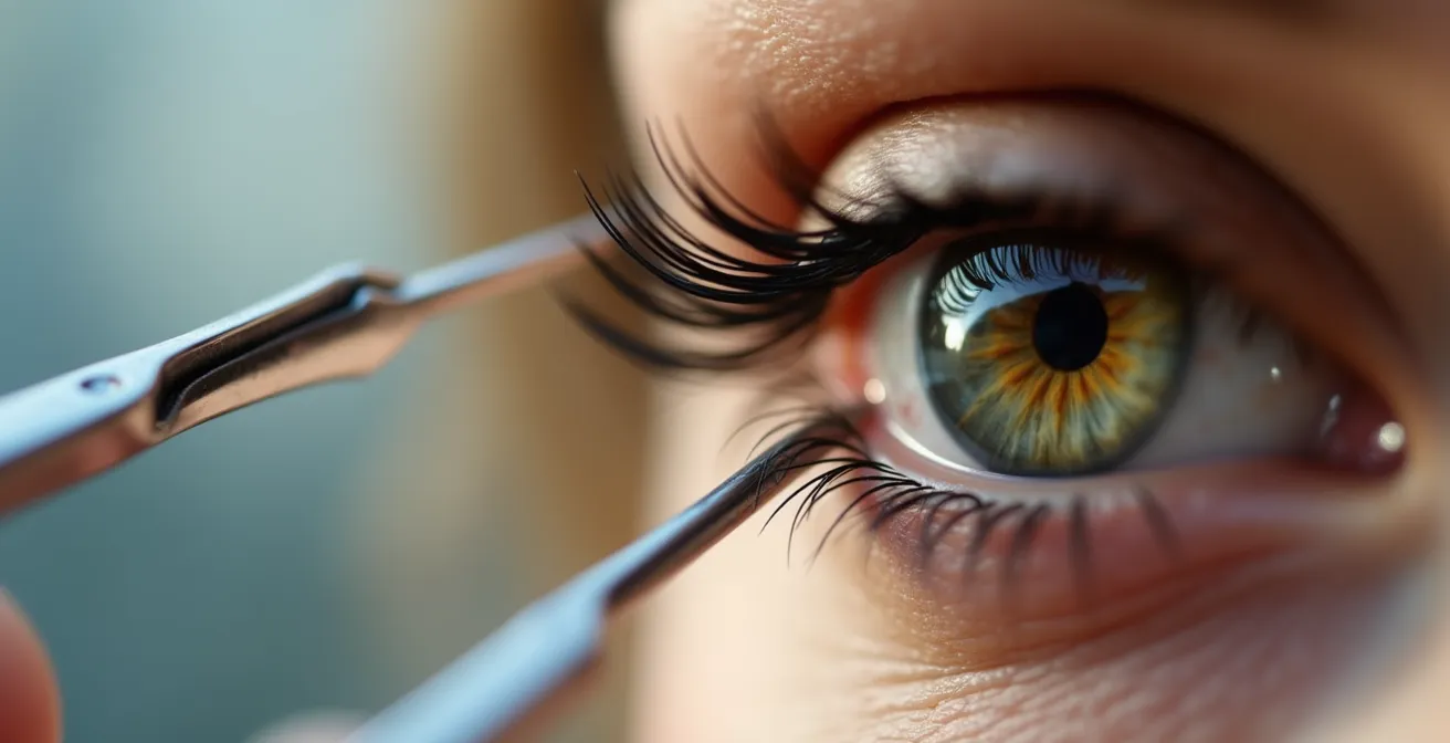 Technique d'isolation cil par cil pour un rendu naturel anti-fatigue sur peau mature