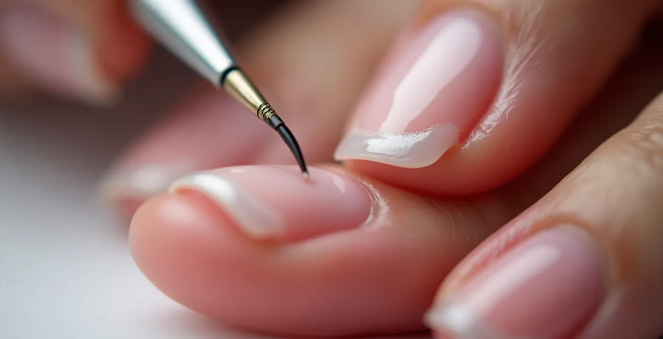 Gros plan sur une préparation des cuticules avec embouts doux de ponceuse