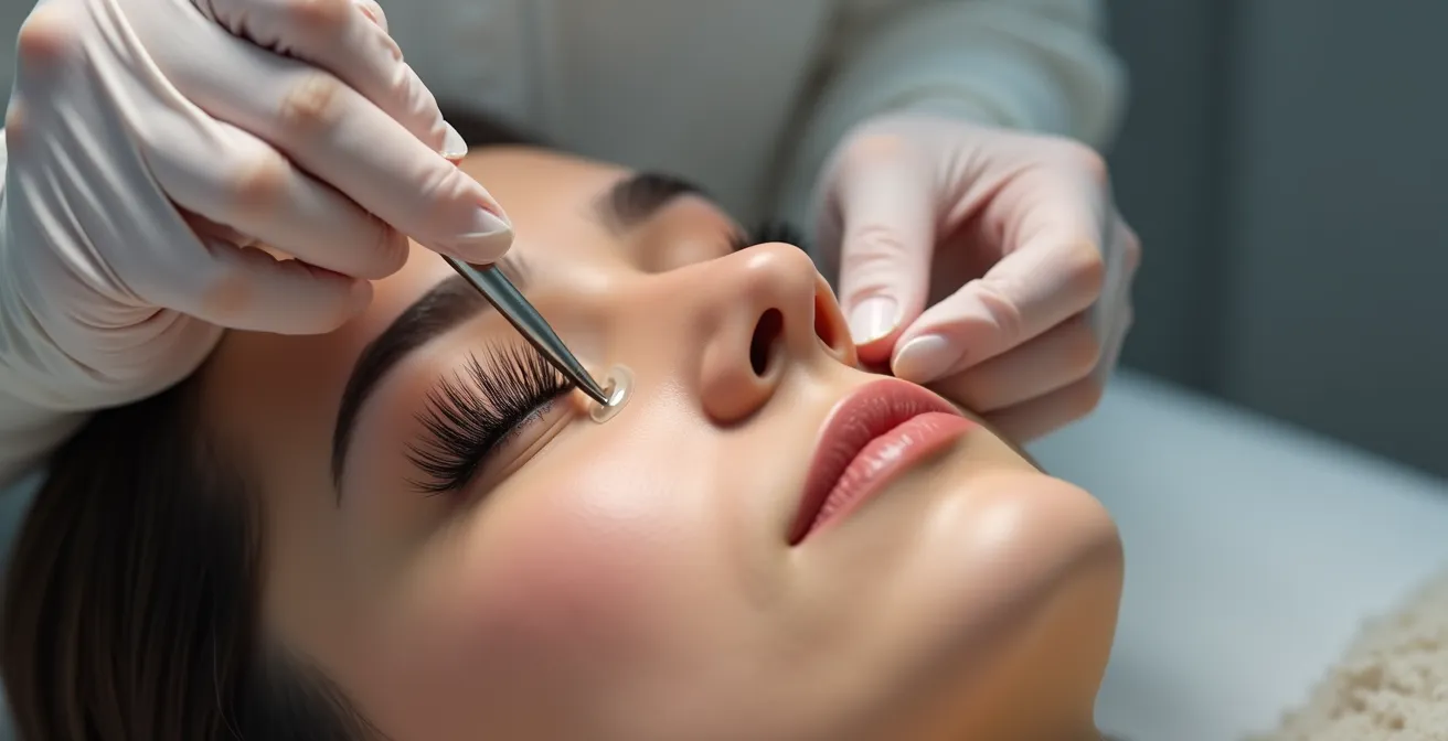 Démonstration de la technique d'isolation parfaite à la double pince pour volume russe